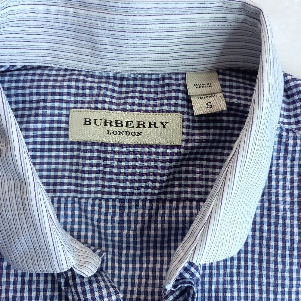 Burberry White Collar Button Long Sleeve Dress Shirt (S) - Picture 4 of 12